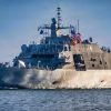 NAVAL STATION MAYPORT, Fla. (Aug. 31, 2026) - The Freedom-class littoral combat ship USS Cooperstown (LCS 23) as she returns to Naval Station Mayport following a four-month deployment in support of the U.S. Northern Command mission to disrupt illicit drug trafficking and protect the homeland, Aug. 31, 2026. (U.S. Navy photo by Mass Communication Specialist 1st Class Keenan Daniels)