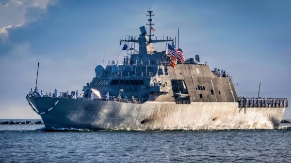 NAVAL STATION MAYPORT, Fla. (Aug. 31, 2026) - The Freedom-class littoral combat ship USS Cooperstown (LCS 23) as she returns to Naval Station Mayport following a four-month deployment in support of the U.S. Northern Command mission to disrupt illicit drug trafficking and protect the homeland, Aug. 31, 2026. (U.S. Navy photo by Mass Communication Specialist 1st Class Keenan Daniels)
