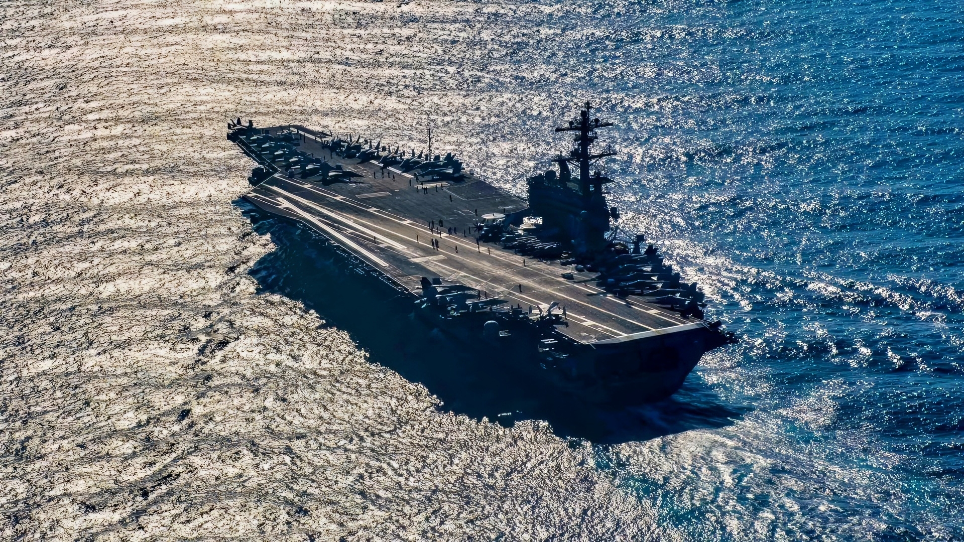 MEDITERRANEAN SEA (July 20, 2017) The aircraft carrier USS George H.W. Bush (CVN 77) sails through the Mediterranean Sea in support of Operation Inherent Resolve. The ship and its carrier strike group are conducting naval operations in the U.S. 6th Fleet area of operations in support of U.S. national security interests in Europe and Africa. (U.S. Navy photo by Mass Communication Specialist Seaman Zachary Wickline/Released)