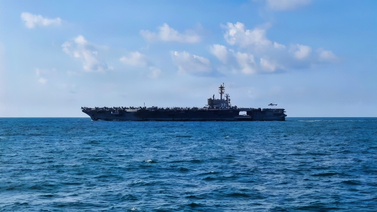 Nimitz-class aircraft carrier USS George H.W. Bush (CVN 77) sails in U.S. Central Command area of responsibility, Sept. 24, 2026. The George H.W. Bush Carrier Strike Group is deployed to the U.S. 5th Fleet area of operations to support maritime security and stability in the Middle East. (U.S. Navy photo)