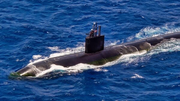 Virginia-class submarine USS North Carolina (SSN-777) sails during the at-sea phase of Exercise Rim of the Pacific (RIMPAC) 2024. Twenty-nine nations, 40 surface ships, three submarines, 14 national land forces, more than 150 aircraft and 25,000 personnel are participating in RIMPAC in and around the Hawaiian Islands, June 27 to Aug. 1. The world’s largest international maritime exercise, RIMPAC provides a unique training opportunity while fostering and sustaining cooperative relationships among participants critical to ensuring the safety of sea lanes and security on the world’s oceans. RIMPAC 2024 is the 29th exercise in the series that began in 1971. (U.S. Navy photo by Mass Communication Specialist 2nd Class Terrin Hartman)