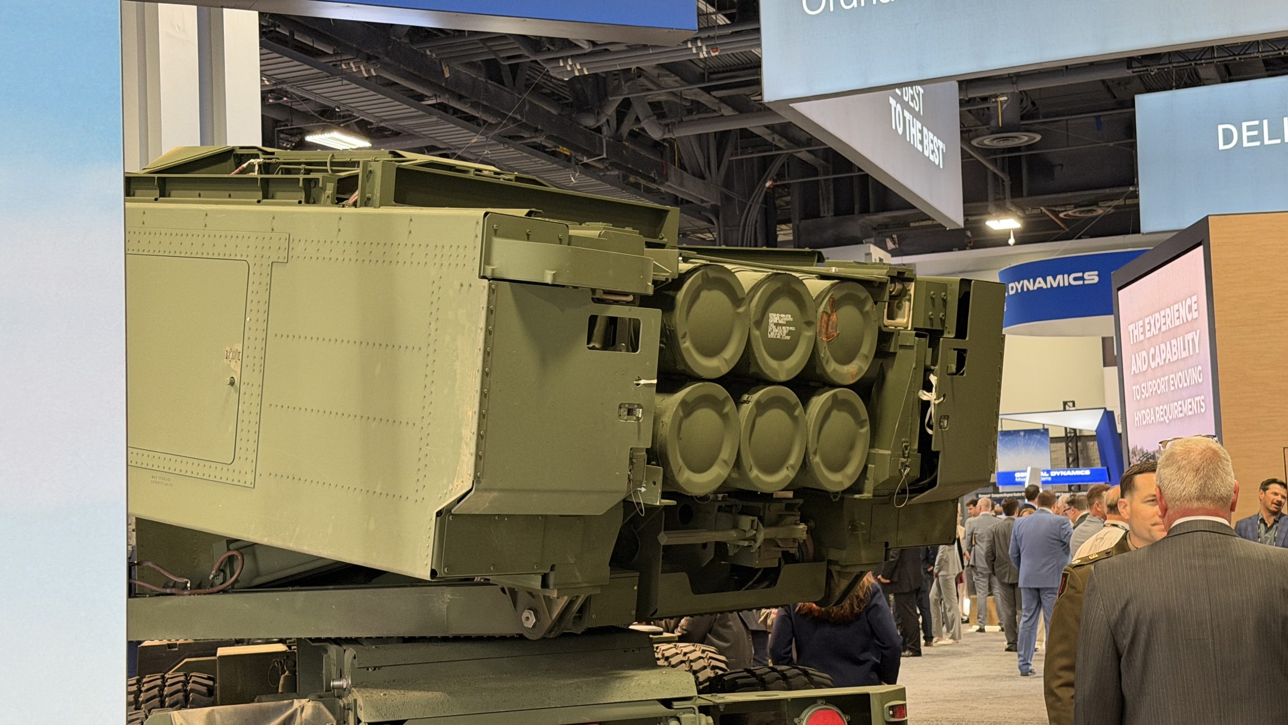 HIMARS like in Ukraine. Lockheed Martin Booth at AUSA 2026. 19FortyFive Photo.