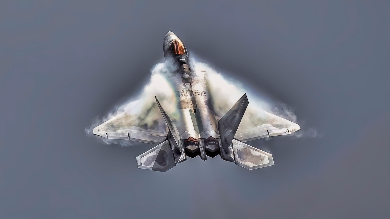 U.S. AIR FORCE ACADEMY, Colo. – An F-22 Raptor performs a flyover and air demonstration during noon meal formation at the U.S. Air Force Academy in Colorado Springs, Colo., April 14, 2023. Events such as these aim to cultivate warrior ethos, a future-focused mindset, and supplement existing character, leadership, and officer development efforts with the cadets. (U.S Air Force Photo by Trevor Cokley)