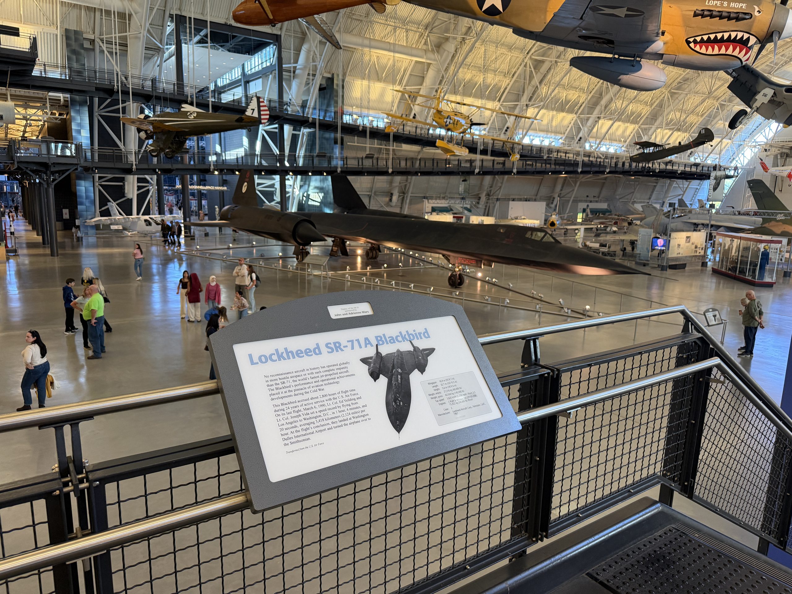 SR-71 Blackbird at Steven F. Udvar-Hazy Center Taken on 10/23/2026.