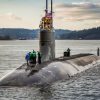 BREMERTON, Wash. (Dec. 15, 2016) - The Seawolf-class fast-attack submarine USS Connecticut (SSN 22) departs Puget Sound Naval Shipyard for sea trials following a maintenance availability. (U.S. Navy photo by Thiep Van Nguyen II/released)