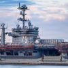 NORFOLK, Va. (Sept. 30, 2026) The Nimitz-class aircraft carrier USS Harry S. Truman (CVN 75) departs Naval Station Norfolk for Newport News Shipbuilding to begin the shipyard phase of its Refueling and Complex Overhaul (RCOH). RCOH is a once-in-a-carrier-lifetime maintenance and modernization period designed to prepare Truman for the second half of its planned 50-year service life. (U.S. Navy photo by Mass Communication Specialist Seaman Apprentice Jason Wernegreen)