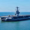 The future USS John F. Kennedy (CVN 79) transits to Naval Station Norfolk, Virginia, October 2, 2026, following her departure from HII's Newport News Shipbuilding division in Newport News, Virginia, after four days at sea. John F. Kennedy is the second Gerald R. Ford-class aircraft carrier, representing the next generation of U.S. Navy aircraft carrier capabilities and supporting the Navy's commitment to maintaining maritime superiority and global readiness. (U.S. Navy photo by Mass Communication Specialist 2nd Class Julianna Lynch)